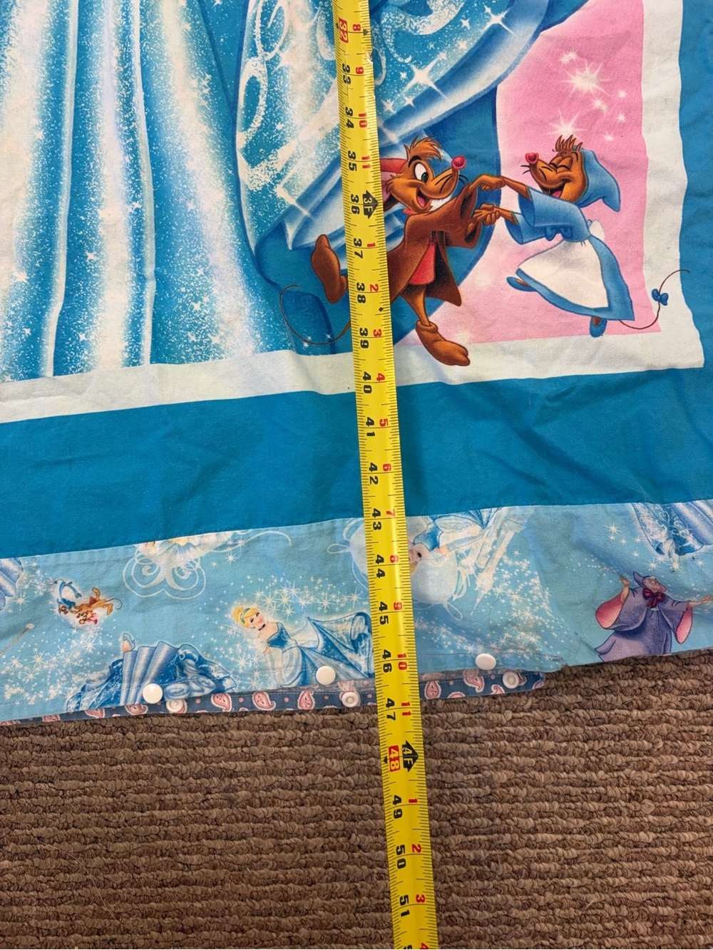 Disney Cinderella Toddler Bed Duvet Cover Quilt Cotton flannel Handmade 36x46 - Picture 12 of 13